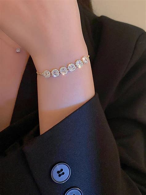 bracelette|rhinestone stretch cz bracelettes shein.